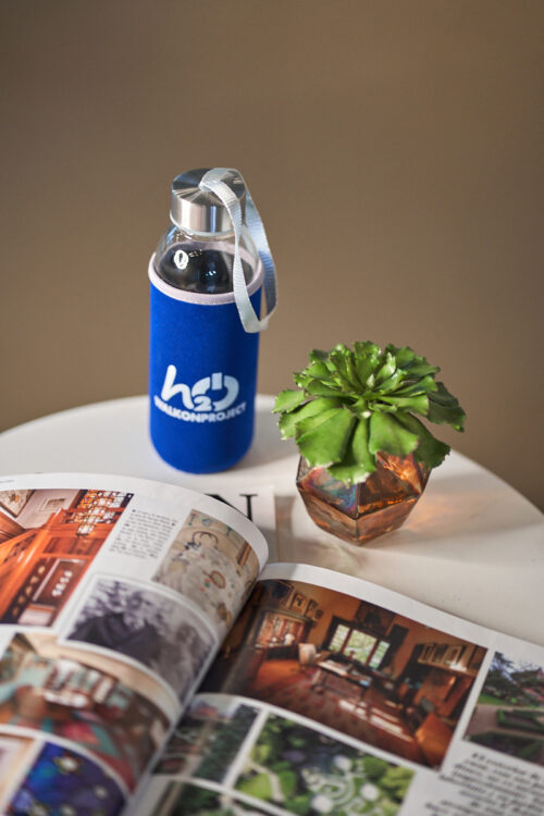 Botella de cristal 'H2O'