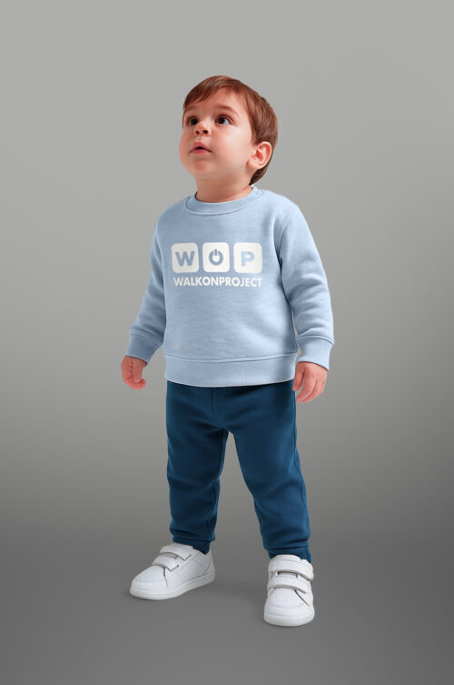 Sudadera Algodón Orgánico Azul claro 'WOP' Baby