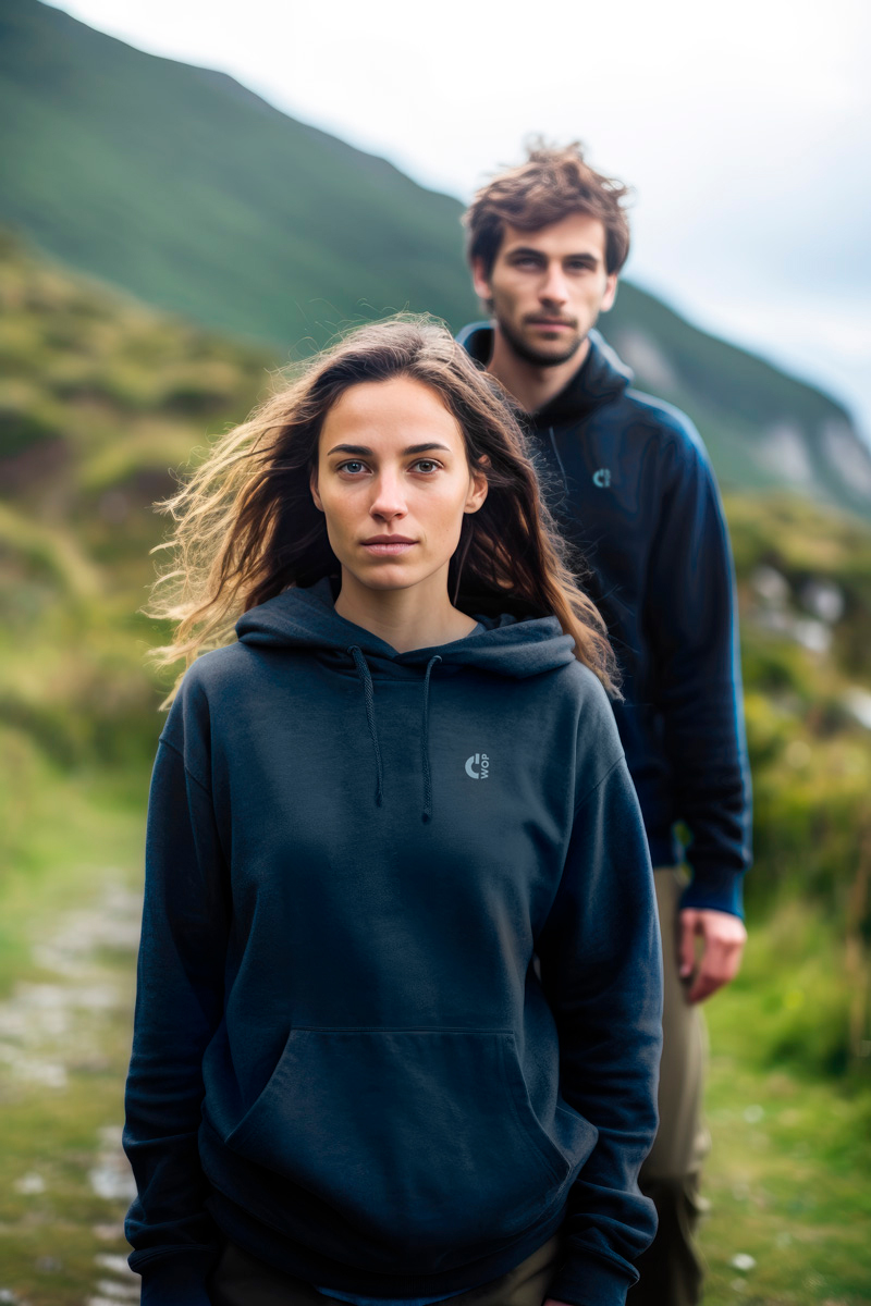 Sudadera algodón orgánico bordada con gorro WOP Unisex