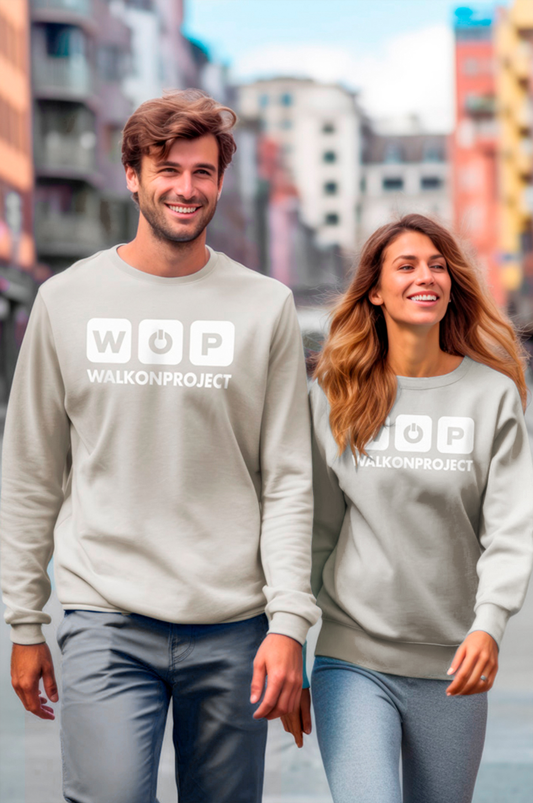 Sudadera algodón orgánico sin gorro WOP beige Unisex