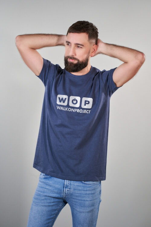 Camiseta entallada WOP azul   Hombre