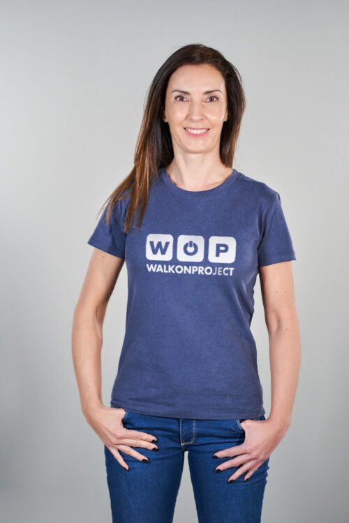 Camiseta entallada WOP azul Mujer