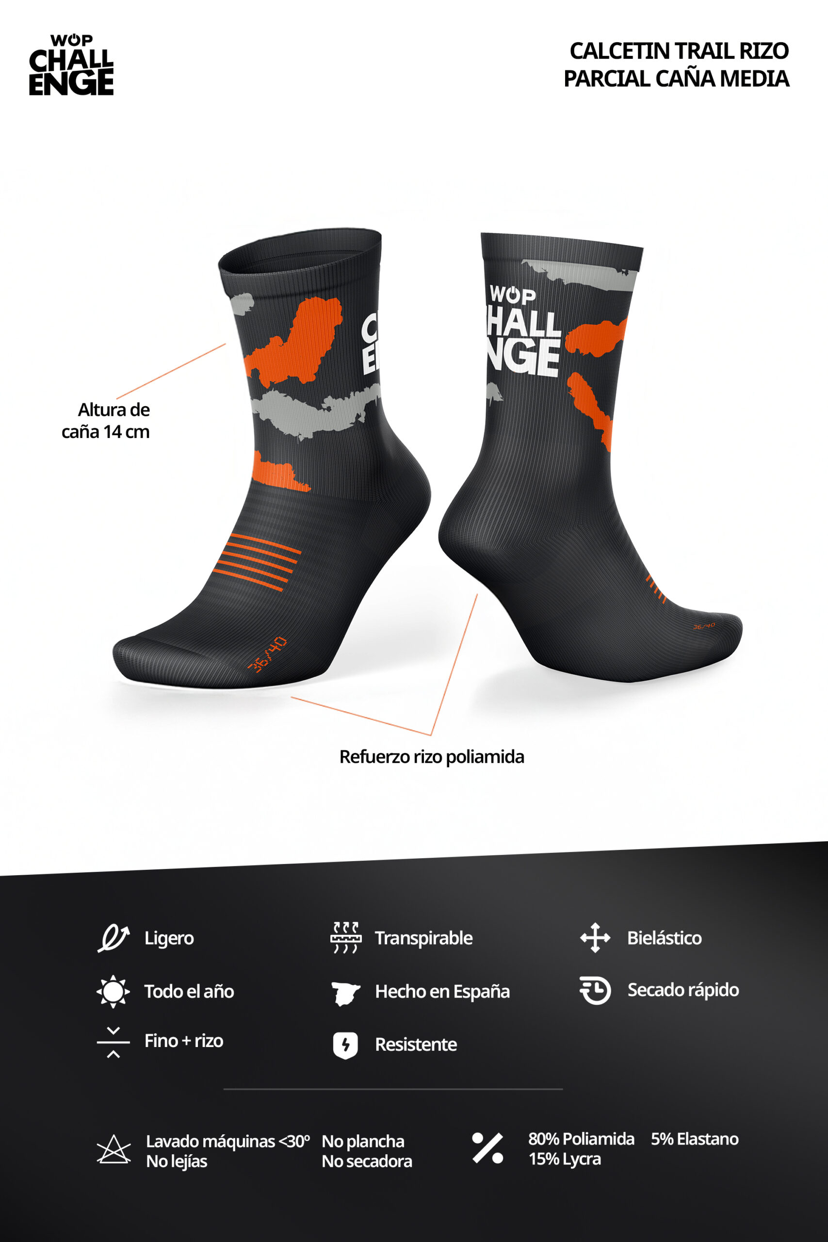 Pre-reserva Calcetines técnicos WOP Challenge 2025 - Imagen 3